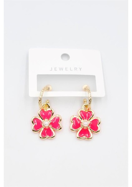 Çiçek Küpe - Pembe