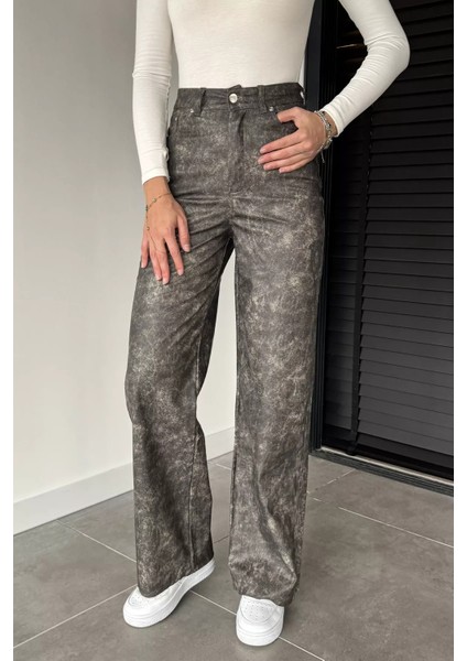 Kadın Slim Fit Suni Deri Pantolon P-00018869