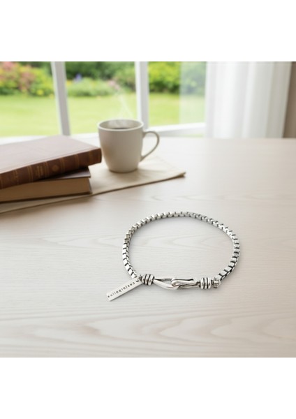 Erkek Titanyum Çelik Halat Zincir Bileklik - Minimalist Kanca Detaylı Şık Tasarım modelleri