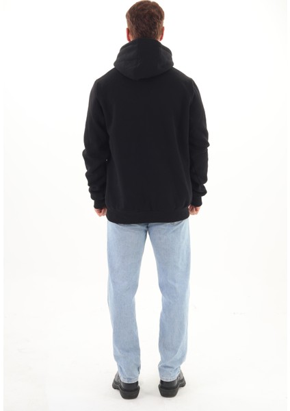 Unisex Nakışlı Siyah Kapüşonlu Sweatshirt (Nakış Yeşil Renk)Kanguru Cep Detaylı Hem Erkek Hem De Kadın Için Dizayn Edilmiştir