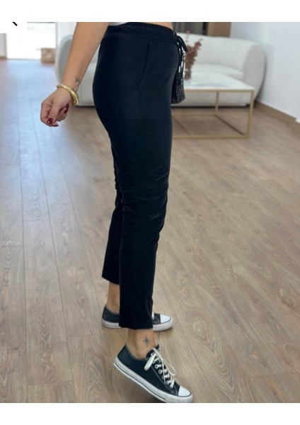 Kadın Full Likralı Beli Bağçıklı Süper Rahat Duble Paça Bilek Boy Üst Düzey Pantolon fiyatları