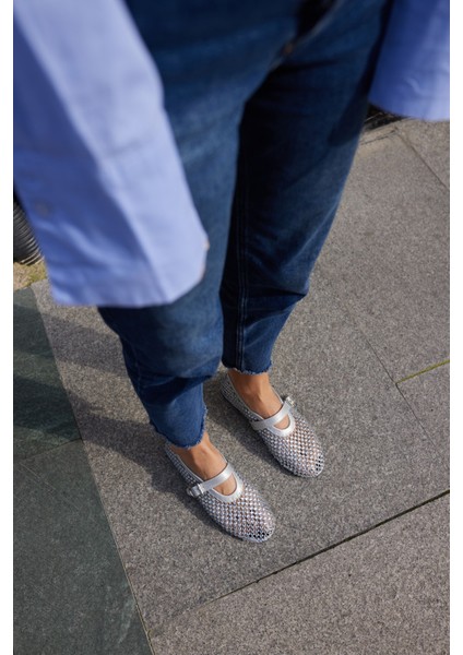 Santos Kadi̇n Si̇yah Rugan Komple Taşli̇ Ayakkabi̇