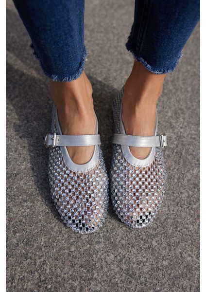 Santos Kadi̇n Si̇yah Rugan Komple Taşli̇ Ayakkabi̇