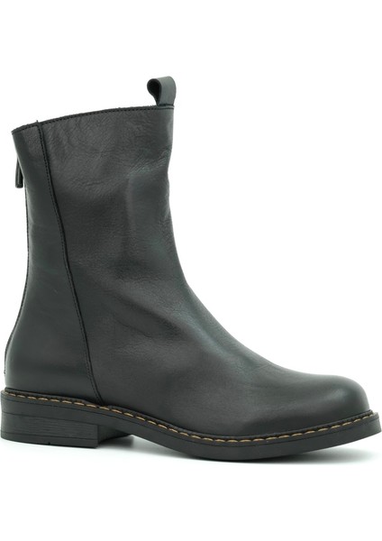 Hakiki Deri Fermuarlı Kadın Bot Kauçuk Taban - B257302 fiyatları