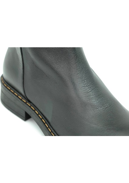 Hakiki Deri Fermuarlı Kadın Bot Kauçuk Taban - B257302 indirimleri