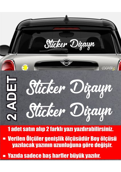 Isim Soyisim Sticker - Kişisel Yazı Sticker - 2 Adet Kişisel Ürün Ad Soyad Sticker Araba Oto Motosiklet Karavan Sticker 00121