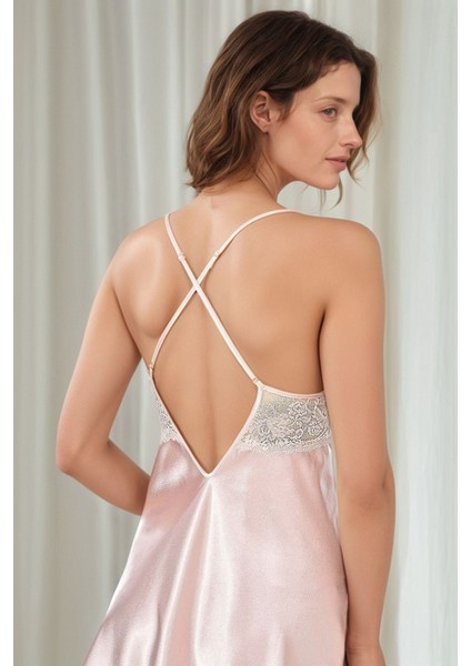 Kadın Pudra Saten Gelin 6'lı Çeyiz Seti Sabahlık & Gecelik & Pijama Şortlu Takım W8U6O1K0KKA fırsatları