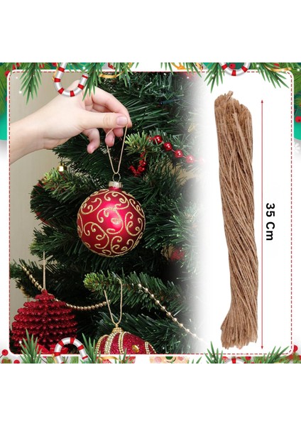 Doğal Kesilmiş Jüt Ip Seti, 100LÜ-35 Cm, Kraft Hediye Paketleme & Süsleme Ipi, Etiket ve Ambalaj Ipi indirimleri