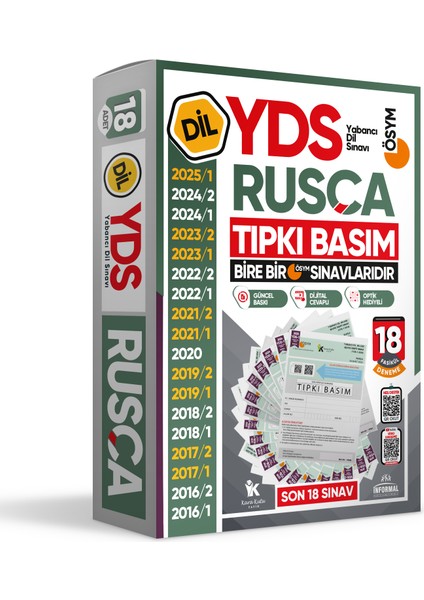 2026 Yds Rusça Ösym Tıpkı Basım Çıkmış Soru Deneme Paketi 18LI Fasikül Seti fiyatları