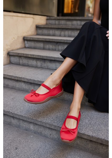 Cacares Kadin Gumus Saten Lastıklı Babet Sneaker