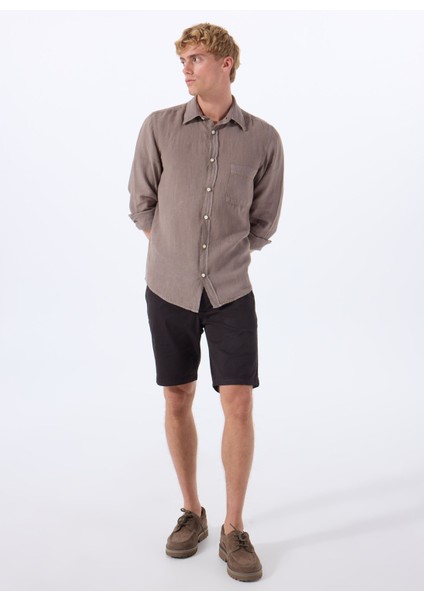 Regular Fit Gömlek Yaka Kahve Erkek Gömlek Relegant fiyatları