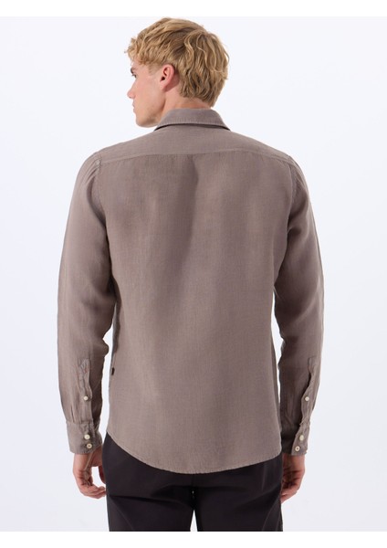 Regular Fit Gömlek Yaka Kahve Erkek Gömlek Relegant indirimleri