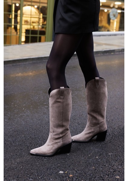 Volga Kadın Vizon Gercek Suet Burun Demırlı Çizme fırsatları