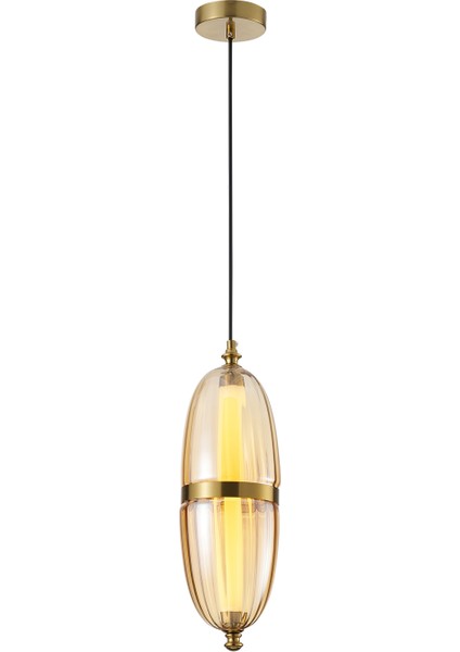 Aleya 6 Watt 3000K Ledli Bal Camlı Tekli Sarkıt LED Avize modelleri