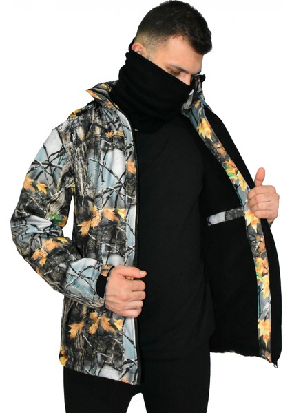Soft Shell Mont Avcı Saz Orman Desen Çift Kat Polarlı fiyatları