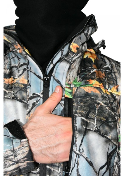 Soft Shell Mont Avcı Saz Orman Desen Çift Kat Polarlı fırsatları