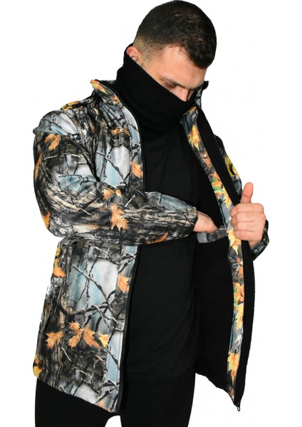 Soft Shell Mont Avcı Saz Orman Desen Çift Kat Polarlı indirimleri