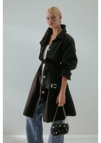 Kemerli Cepli Trenç Siyah fiyatları