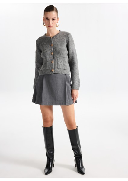 Gri Melanj Kadın Hırka F5WL-HRK0404 fiyatları