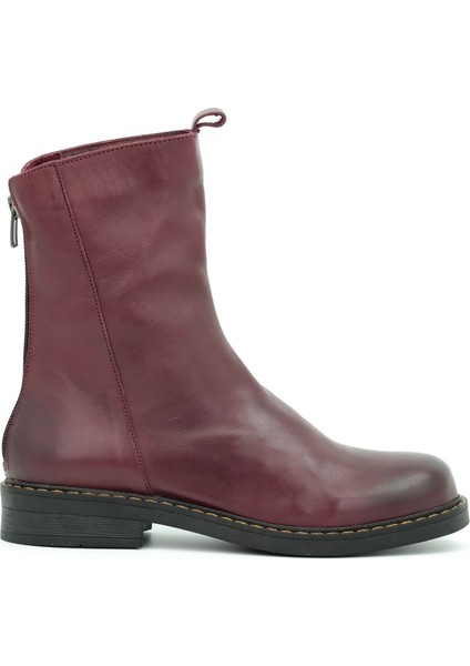 Hakiki Deri Fermuarlı Kadın Bot Kauçuk Taban - B257302 fiyatları