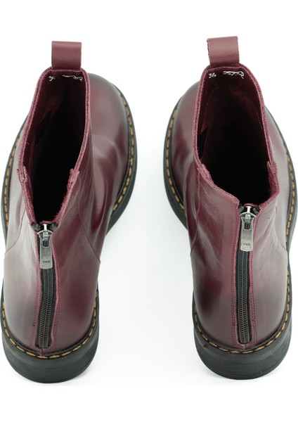 Hakiki Deri Fermuarlı Kadın Bot Kauçuk Taban - B257302 modelleri
