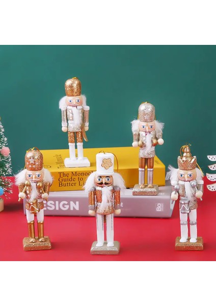 Vintage Ahşap Fındıkçı Figürü 5 Adet Yeni Yıl Ağaç Süsü fiyatları