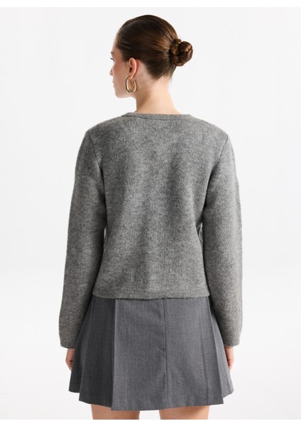 Gri Melanj Kadın Hırka F5WL-HRK0404 indirimleri