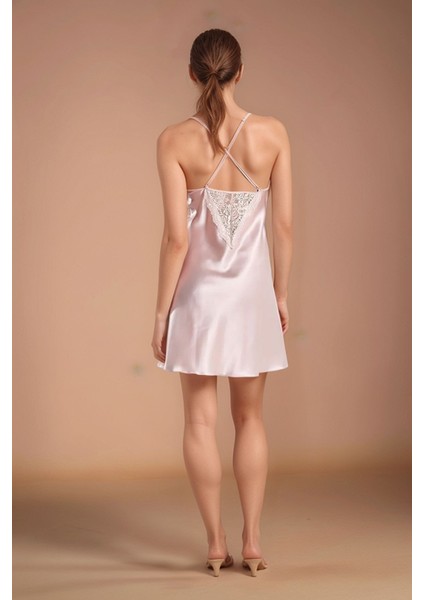 Kadın Pudra Saten Gelin 6'lı Çeyiz Seti Sabahlık & Gecelik & Pijama Şortlu Takım W8U6O2K0KKA indirimleri