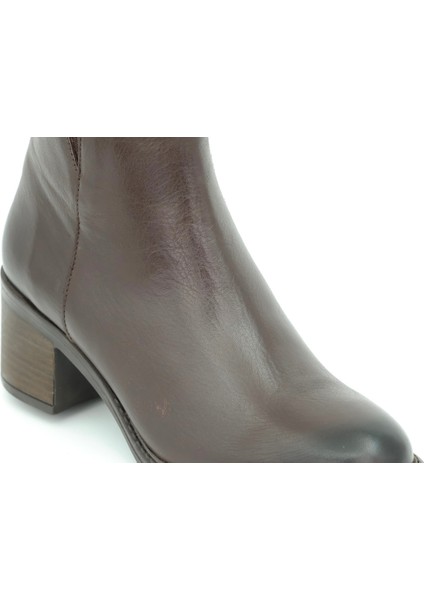 Hakiki Deri Fermuarlı Kadın Bot Kauçuk Taban - B265969 fırsatları