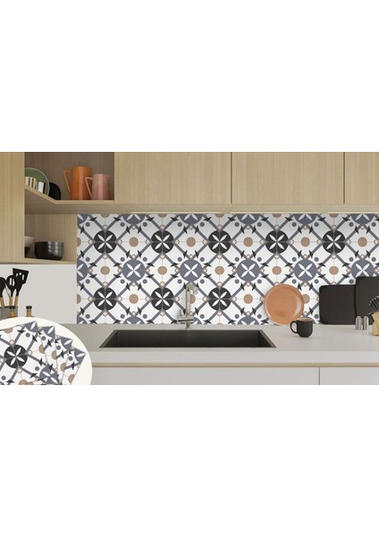 Kendinden Yapışkanlı Fayans Kaplama Palmet Desenli Pvc Karo 30X30 cm (4 Adet) 0,36M² indirimleri