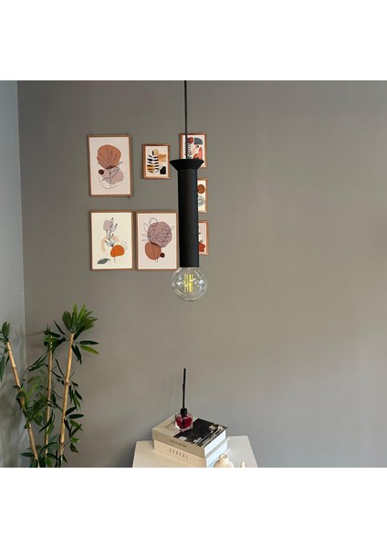 Mika Sarkıt Siyah Tabak Avize Sarkıt Lamba Koridor Duvar Merdiven Antre Oturma Odası Avizeleri indirimleri