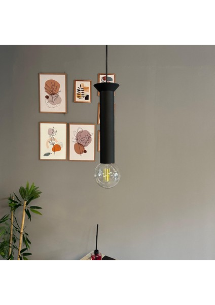 Mika Sarkıt Siyah Tabak Avize Sarkıt Lamba Koridor Duvar Merdiven Antre Oturma Odası Avizeleri