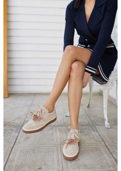 Paok Kadın Lacivert Gercek Suet Bagcık Detay Sneaker fiyatları