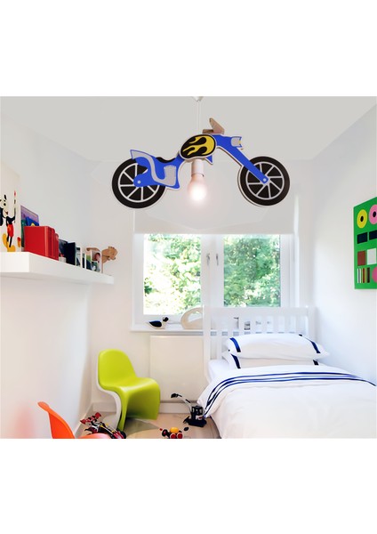 Ahşap Motorsiklet Çocuk Odası Aydınlatma 2