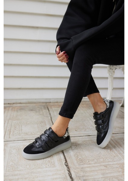 Celso Kadın Leopar Cırtlı Kırmızı Detay Sneaker