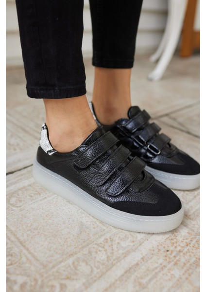 Celso Kadın Leopar Cırtlı Kırmızı Detay Sneaker