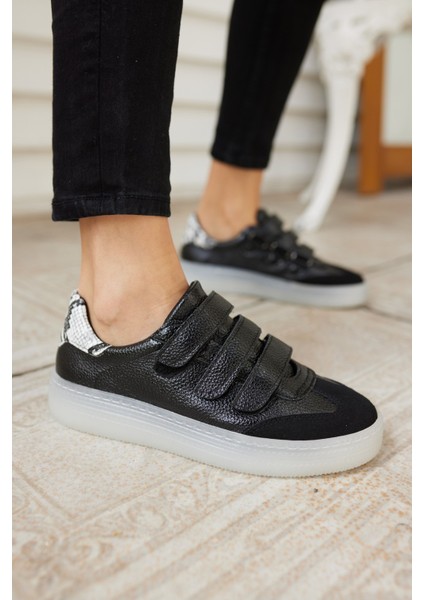 Celso Kadın Leopar Cırtlı Kırmızı Detay Sneaker