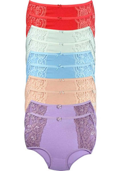 10 Adet Kenar Dantelli Toparlayıcı Yüksek Bel Bato Külot