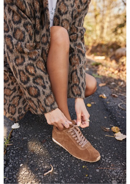 Bosetti Kadın Tutun Taba Gercek Suet Bagcikli Sneaker