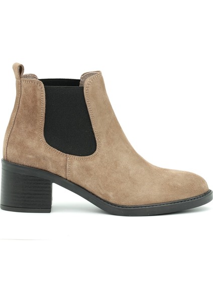 Hakiki Süet Deri Chelsea Model Kadın Bot Kauçuk Taban - B265960