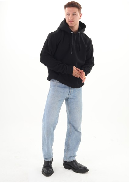 Unisex Nakışlı Siyah Kapüşonlu Sweatshirt (Nakış Siyah Renk) Kanguru Cep Detaylı Hem Erkek Hem De Kadın Için Dizayn Edilmiştir fiyatları