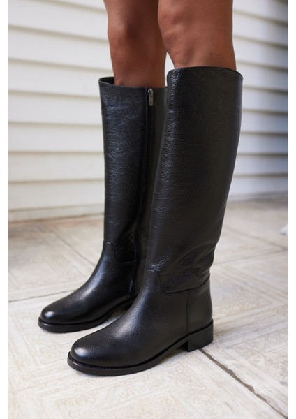 Jesia Kadın Kahverengi Gercek Deri Binici Çizme