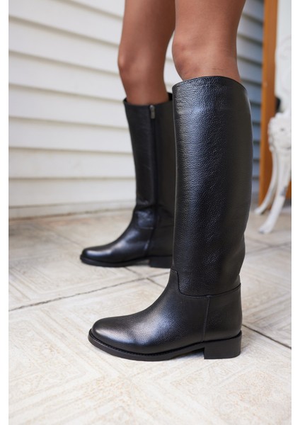 Jesia Kadın Kahverengi Gercek Deri Binici Çizme