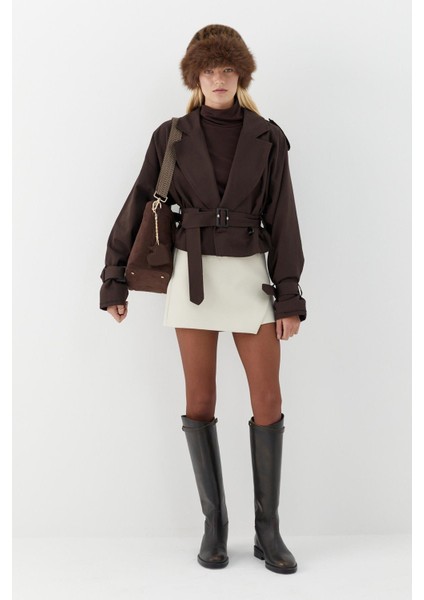 Kemerli Kısa Trenç Acı Kahve fiyatları