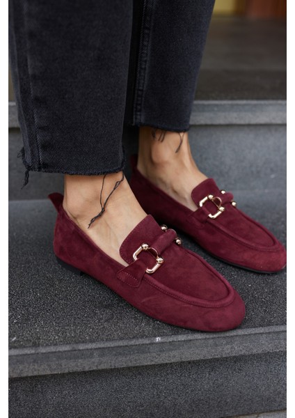 Piccoli Kadın Siyah Gercek Suet Tokali Loafer