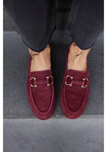 Piccoli Kadın Siyah Gercek Suet Tokali Loafer