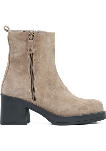 Hakiki Deri Fermuarlı Kadın Bot Eva Taban - B24400