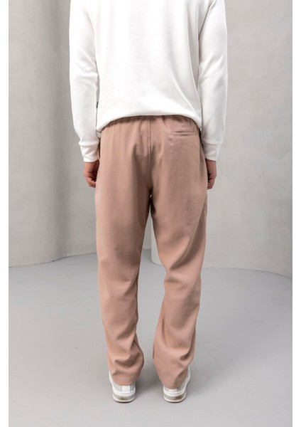 Wilder Yumuşak Modal Kumaş Rahat Kalıp Pileli Erkek Pantolon - Bej indirimleri