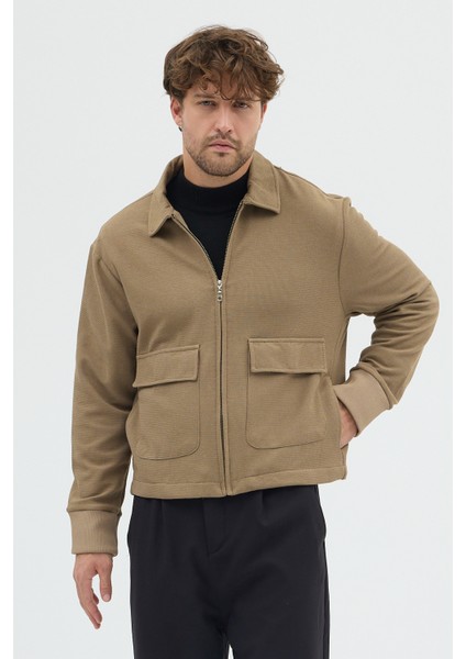 Erkek Triko Örme Fermuarlı Bol Kesim Boxy Fit Ceket Gömlek Overshirt fiyatları
