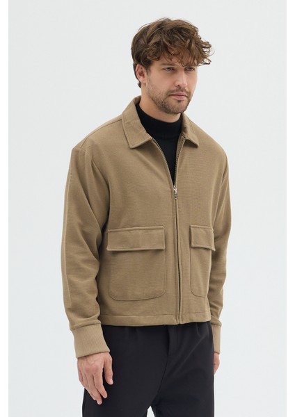 Erkek Triko Örme Fermuarlı Bol Kesim Boxy Fit Ceket Gömlek Overshirt fırsatları